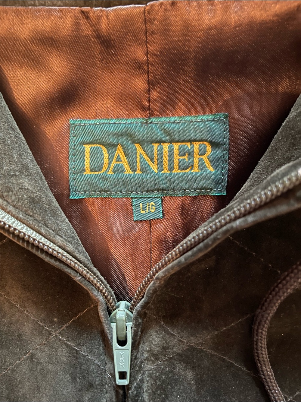 Danier Dark Green Suede Hooded Zip Vest Size Large - Picture 7 of 11